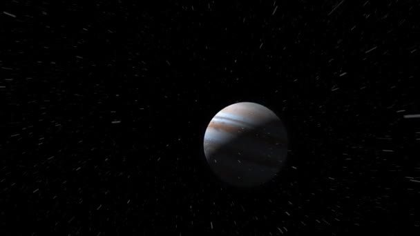 Streaking Planet Jupiter Outer Space — Stock Video