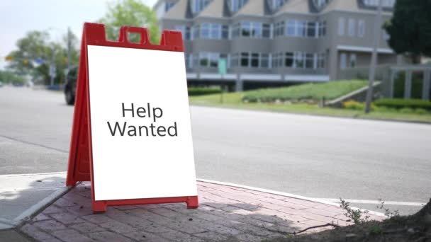 Kihajtható Sign Sorozat Help Wanted — Stock videók