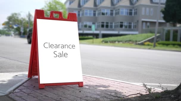 Foldout Sign Серии Clearance Продажа — стоковое видео