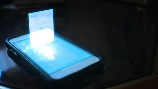 Futuristic Text Message Series Calling Dad — стоковое видео
