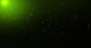 Dijital manzarada kaydırma yeşil Ikili kodu