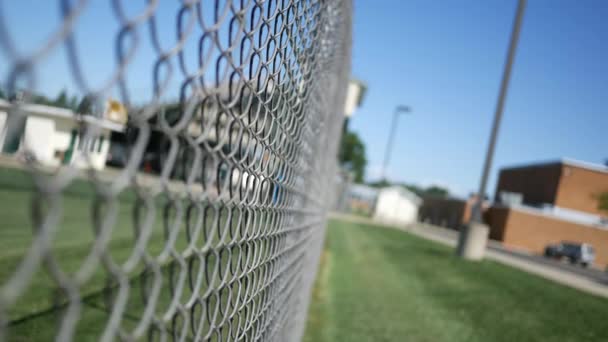 Foreground Fence High School Area — Stock Video