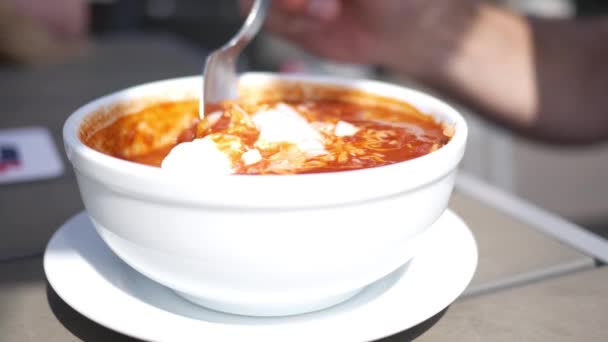 Zbliżenie Chilli Bowl Restauracji — Wideo stockowe