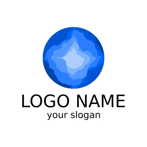 Logotipo Abstrato Forma Uma Bola Tons Azuis Ilustração Vetorial —  Vetores de Stock