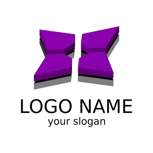 Estrella Abstracta Colores Violeta Negro Logo Isométrico Ilustración Vectorial — Vector de stock
