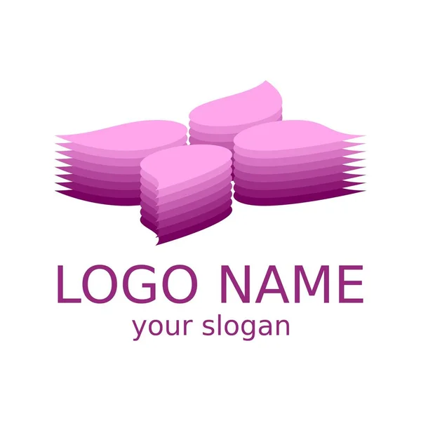 Logo Isométrique Une Fleur Abstraite Une Couleur Violette Différentes Nuances — Image vectorielle
