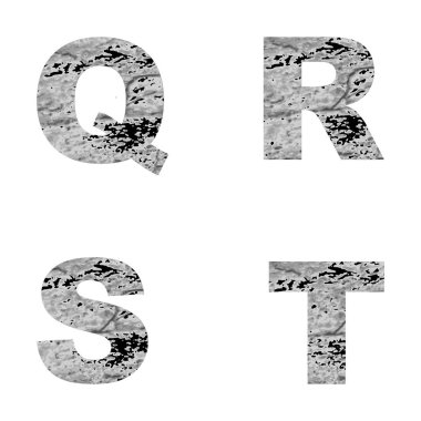 Dekoratif harf. Q, R S T vektör çizim