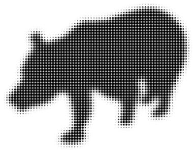 Ayı silüeti. Yarı ton etkisi. Vektör çizim