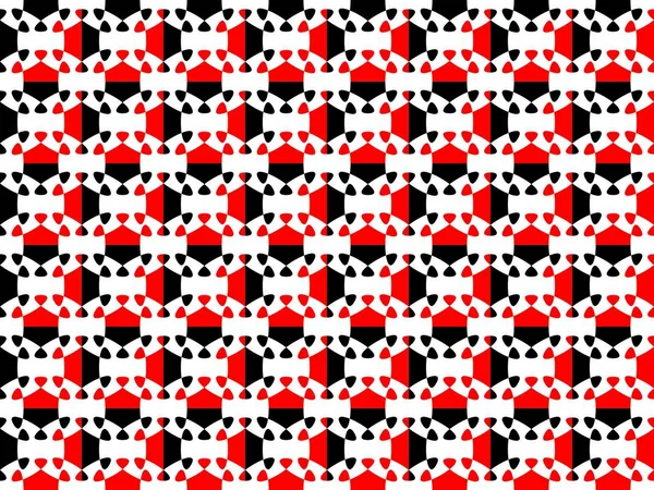 Schema Senza Soluzione Continuità Figura Geometrica Astratta Colori Nero Rosso — Vettoriale Stock