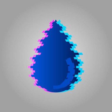 Bir damla su simgesi. Aksaklık tasarım vektör çizim