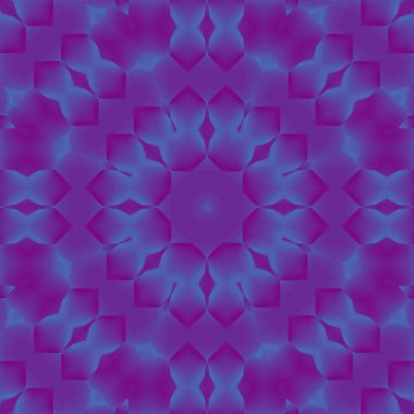 Soyut kare şekil arka plan. Çok renkli kaleydoskop tasarımı. Farklı tonlarındaki mavi ve mor renklerin süsü