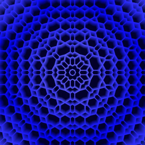 青で抽象的な3D背景。六角形の装飾 — ストック写真