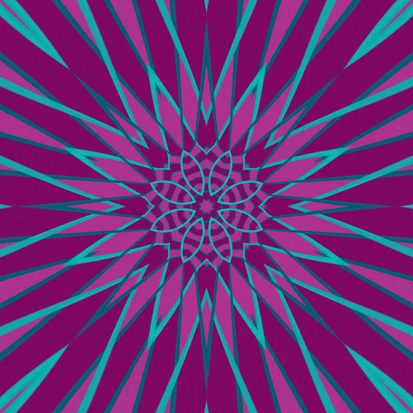 Abstraktní 3D pozadí fialové barvy různých odstínů s akvamarinovou květinou. Nápis-čtvercový tvar. — Stock fotografie