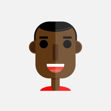 Beyaz arka planda izole edilmiş, düz stil bir adamın Avatar 'ı. Stock Vektör İllüstrasyonu