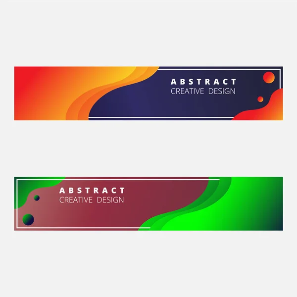 Conjunto Banners Tela Horizontales Colores Diseño Creativo Moderno Stock Vector — Vector de stock