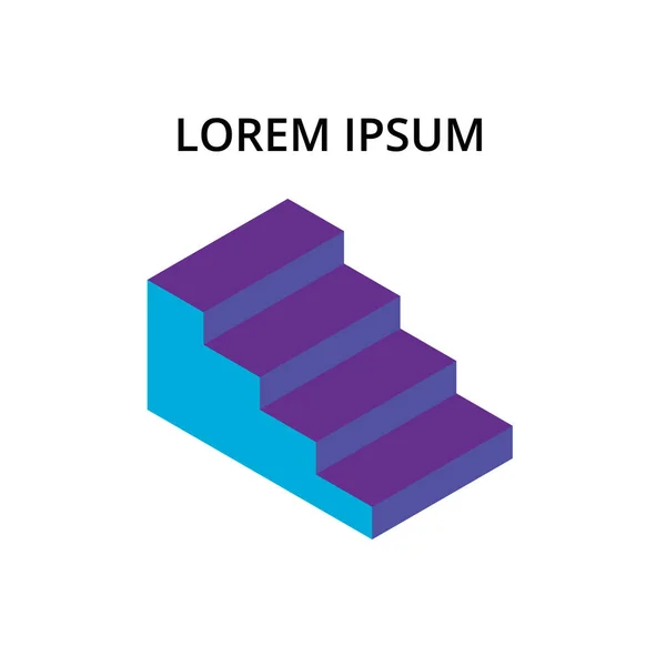 Trappen Abstracte Logo Template Isometrische Vormgeving Voorraadvectorillustratie — Stockvector