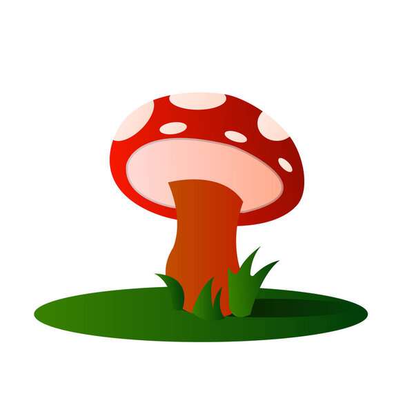 Amanita mushroom isolated on white background. Stock vector illustration