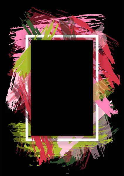 Metin Modern grafik için vektör çerçeve. bir boşanma ve boya ile dinamik siyah arka plan çerçeve. ticari kartlar, davetiyeler, hediye kartları, broşürler ve broşür tasarım öğesi.