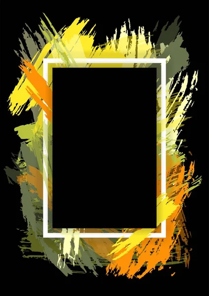 Metin Modern grafik için vektör çerçeve. bir boşanma ve boya ile dinamik siyah arka plan çerçeve. ticari kartlar, davetiyeler, hediye kartları, broşürler ve broşür tasarım öğesi.