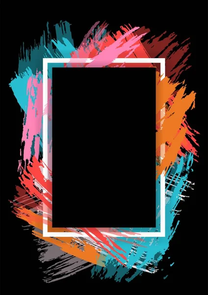 Metin Modern grafik için vektör çerçeve. bir boşanma ve boya ile dinamik siyah arka plan çerçeve. ticari kartlar, davetiyeler, hediye kartları, broşürler ve broşür tasarım öğesi.