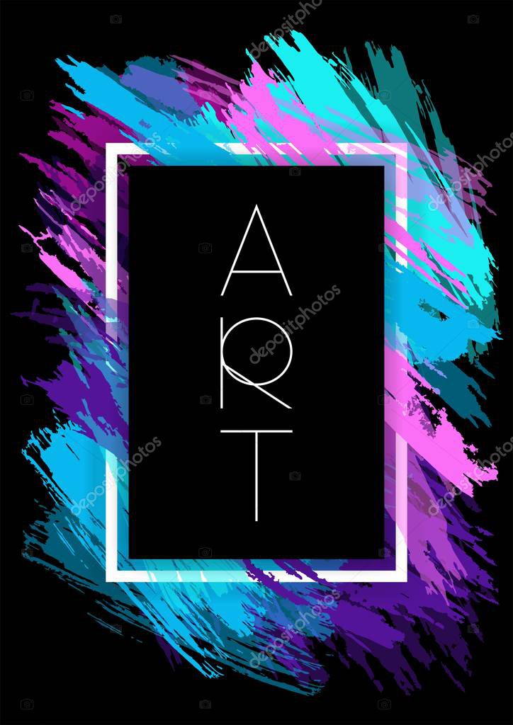 Vector framework for text Modern graphics. dynamic black background frame with a divorce and paint. element for the design of business cards, invitations, gift cards, leaflets and brochures.