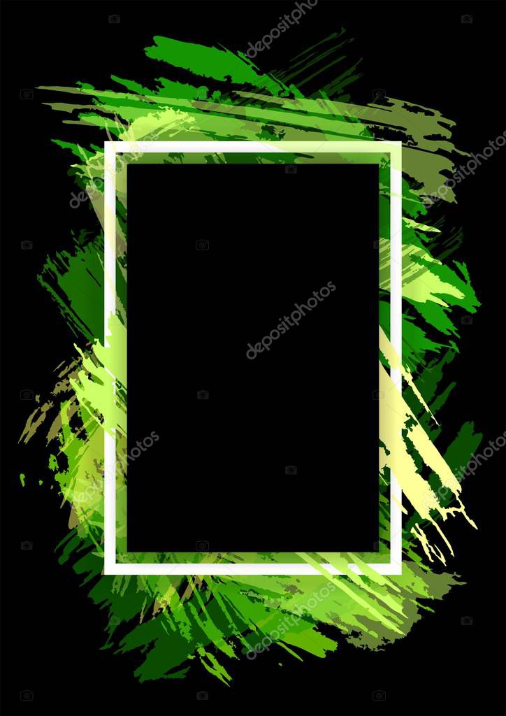 Vector framework for text Modern graphics. dynamic black background frame with a divorce and paint. element for the design of business cards, invitations, gift cards, leaflets and brochures.