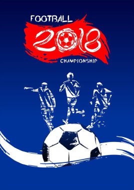 futbol vektör çizim, spor arka planda grunge tarzı davetiye, broşür, el ilanı, kartlar