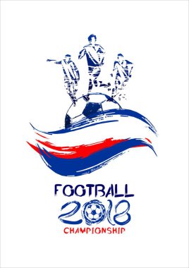 futbol vektör çizim, spor arka planda grunge tarzı davetiye, broşür, el ilanı, kartlar