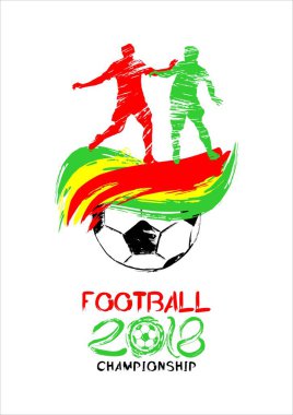 futbol vektör çizim, spor arka planda grunge tarzı davetiye, broşür, el ilanı, kartlar