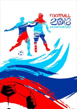 futbol vektör çizim, spor arka planda grunge tarzı davetiye, broşür, el ilanı, kartlar