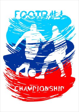 futbol 2018 vektör çizim, sports davetiye, broşür, el ilanı, kartlar grunge tarzı arka plan