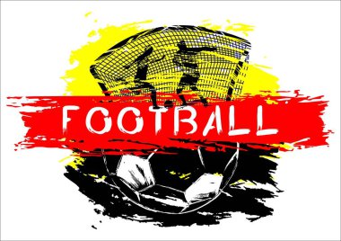 futbol 2018 vektör çizim, sports davetiye, broşür, el ilanı, kartlar grunge tarzı arka plan