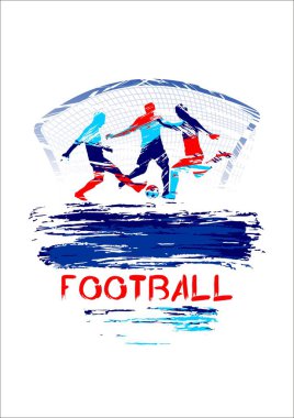 futbol 2018 vektör çizim, sports davetiye, broşür, el ilanı, kartlar grunge tarzı arka plan