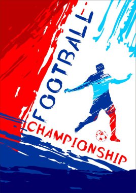 futbol 2018 vektör çizim, sports davetiye, broşür, el ilanı, kartlar grunge tarzı arka plan