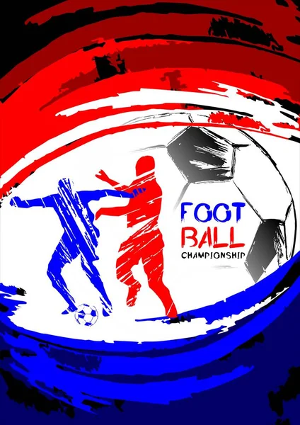 futbol 2018 vektör çizim, sports davetiye, broşür, el ilanı, kartlar grunge tarzı arka plan