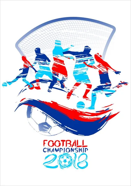 futbol 2018 vektör çizim, sports davetiye, broşür, el ilanı, kartlar grunge tarzı arka plan