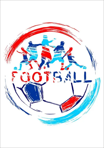 Football 2018 Illustration Vectorielle Fond Sportif Dans Style Grunge Pour — Image vectorielle