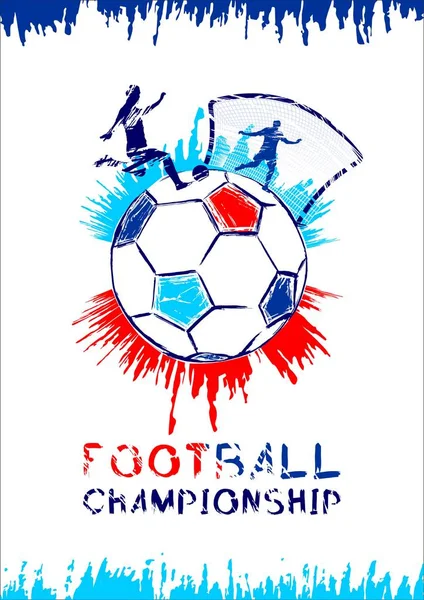 futbol 2018 vektör çizim, sports davetiye, broşür, el ilanı, kartlar grunge tarzı arka plan