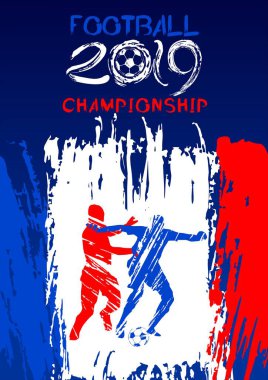 futbol vektör çizim, spor arka planda grunge tarzı davetiye, broşür, el ilanı, kartlar