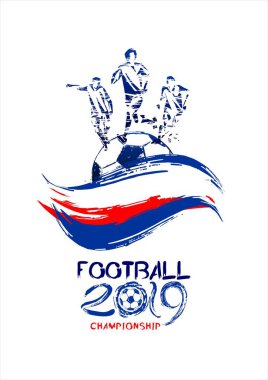 futbol vektör çizim, spor arka planda grunge tarzı davetiye, broşür, el ilanı, kartlar