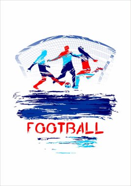 Futbol Vektör illüstrasyon, davetiyeler için grunge tarzında spor arka plan, kitapçık, el ilanı, kartlar