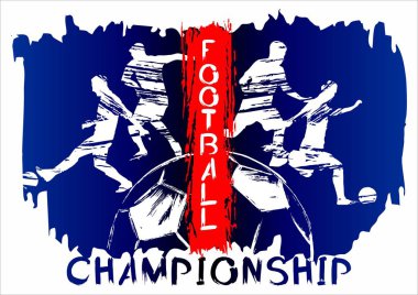 Futbol Vektör illüstrasyon, davetiyeler için grunge tarzında spor arka plan, kitapçık, el ilanı, kartlar