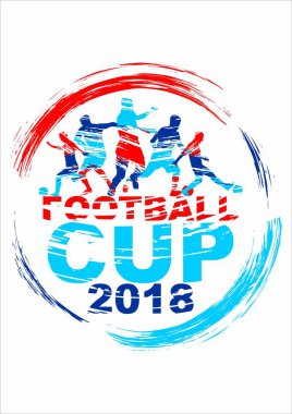 Futbol Vektör illüstrasyon, davetiyeler için grunge tarzında spor arka plan, kitapçık, el ilanı, kartlar