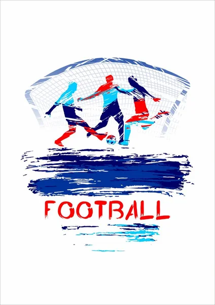 Futebol Vector Ilustração Fundo Desportivo Estilo Grunge Para Convites Livreto —  Vetores de Stock