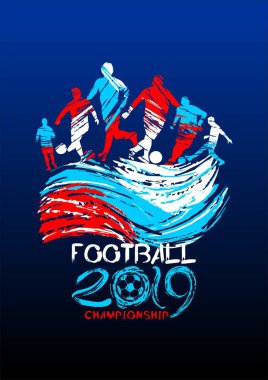 Futbol Vektör illüstrasyon, davetiyeler için grunge tarzında spor arka plan, kitapçık, el ilanı, kartlar