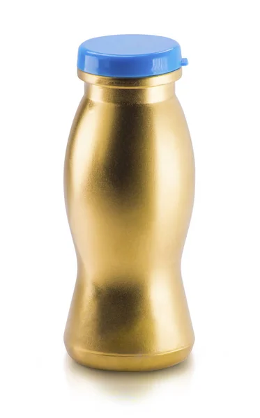 Gold-Plastikflasche — Stockfoto