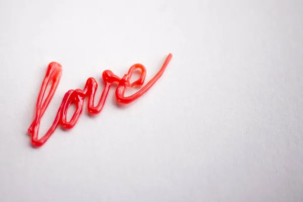 Rode het schrijven love getrokken door 3d pen — Stockfoto