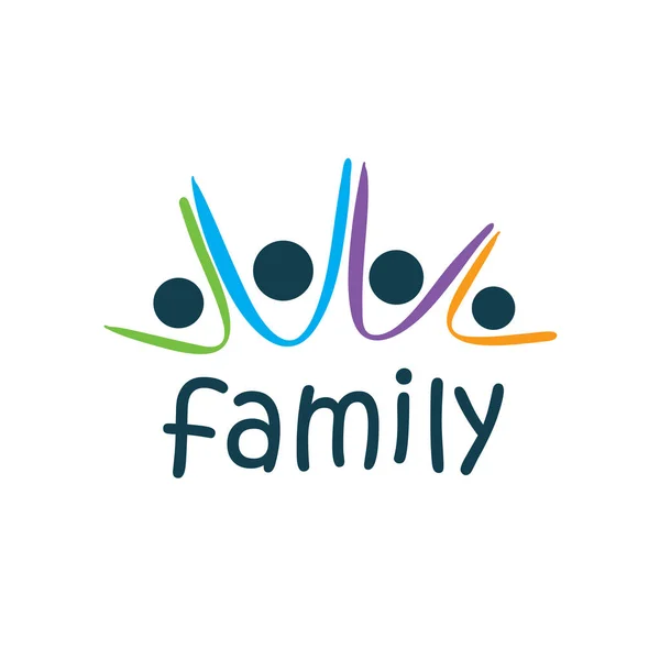 Aile Logo Vektör Illustration Karakter Tasarım Öğesi — Stok Vektör
