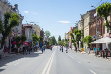 Tarihsel Caddesi Kuibyshev Rusya'nın Samara kentinde almıştır. Bir güneşli yaz gününde. 17 Haziran 2018