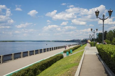Samara, Rusya Volga Nehri setin. Bir güneşli yaz gününde. 19 Haziran 2018